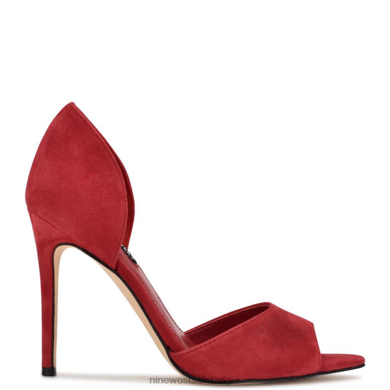 Nine West L48XT1318 rood suède prijs peep toe pumps