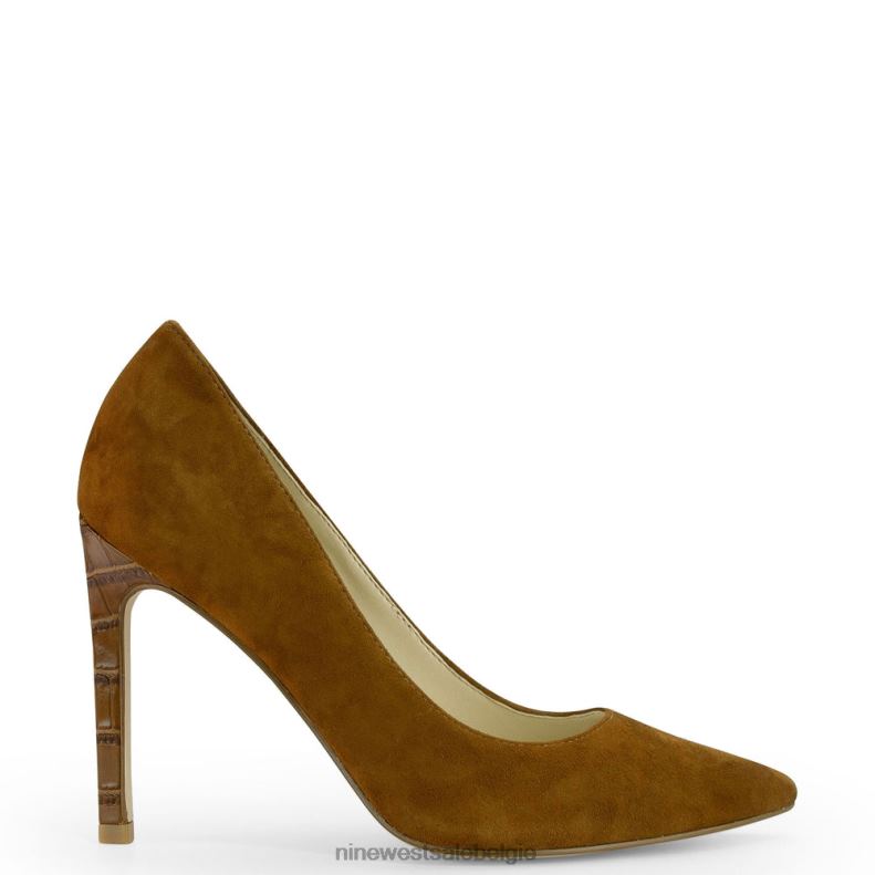 Nine West L48XT1319 cognac suède Tatiana pumps met puntige neus