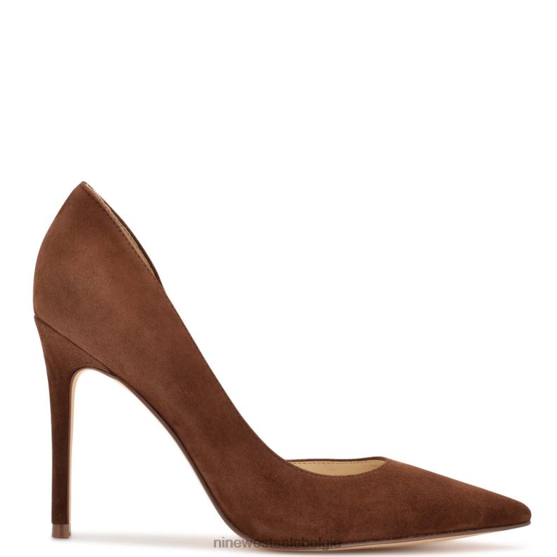 Nine West L48XT1324 middenbruin suède Folowe d'orsay pumps met puntige neus