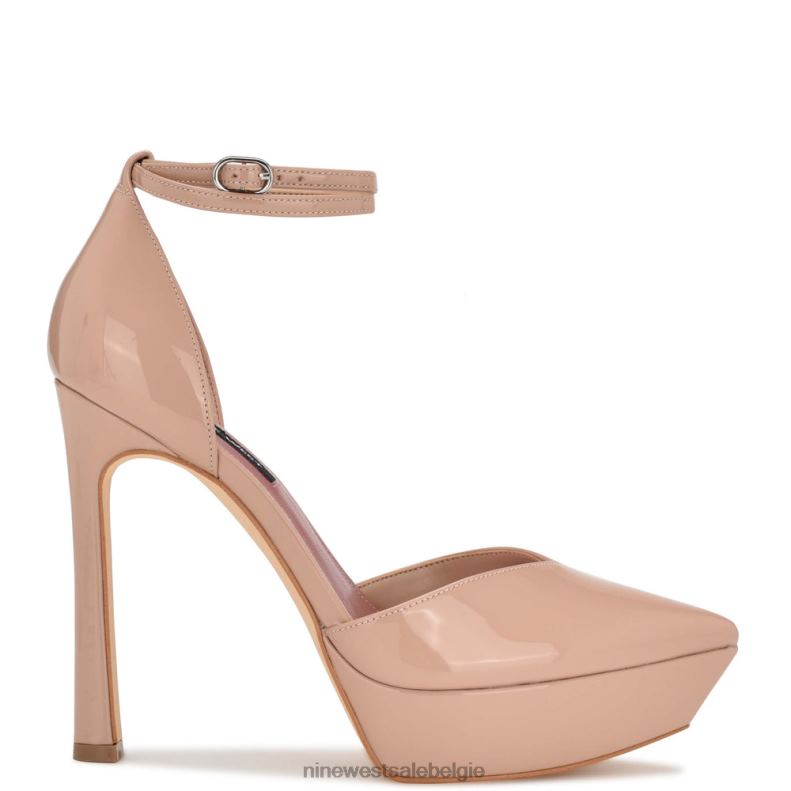 Nine West L48XT1327 nauwelijks naakt patent Linda platformpumps met enkelwikkel