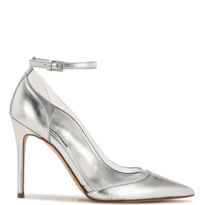 Nine West L48XT1335 zilver Freze pumps met enkelbandjes