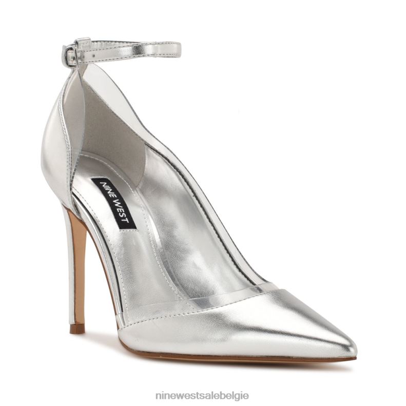 Nine West L48XT1335 zilver Freze pumps met enkelbandjes