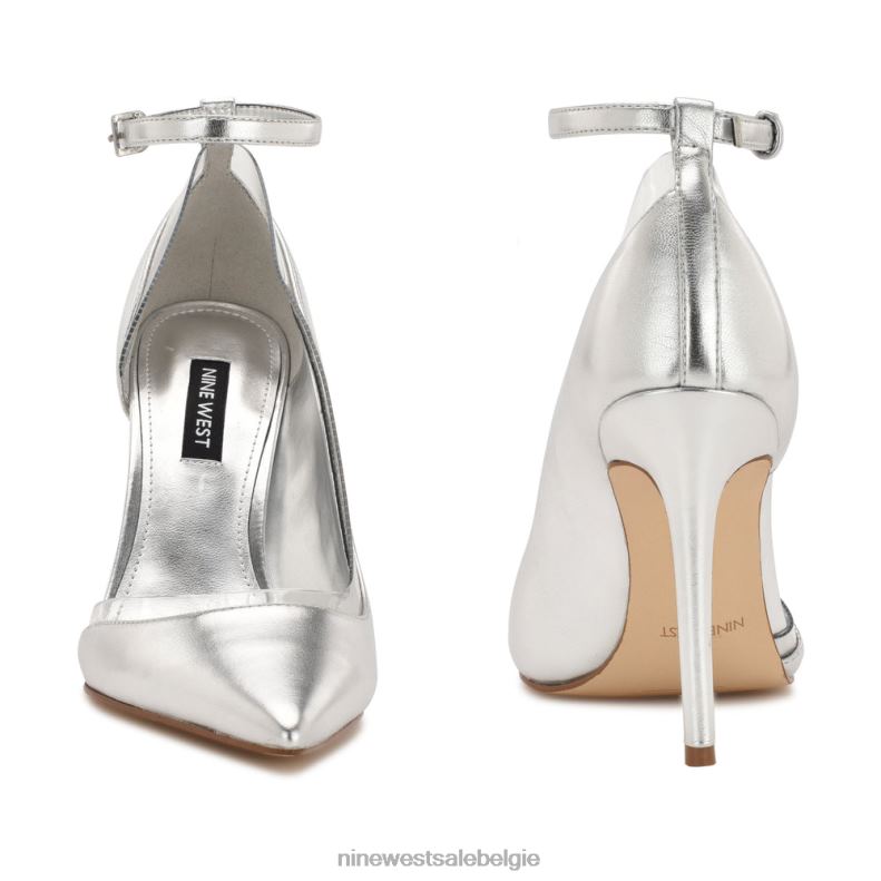 Nine West L48XT1335 zilver Freze pumps met enkelbandjes