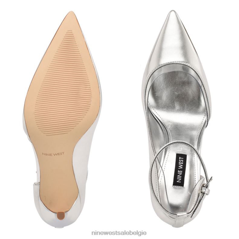 Nine West L48XT1335 zilver Freze pumps met enkelbandjes