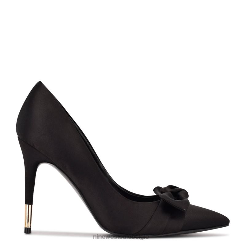 Nine West L48XT1340 zwart satijn Jurkpumps met strik