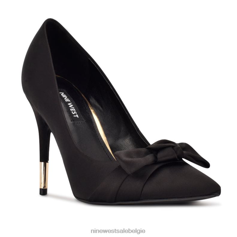 Nine West L48XT1340 zwart satijn Jurkpumps met strik