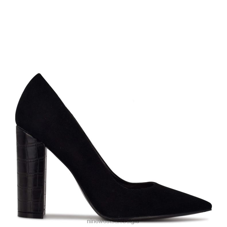 Nine West L48XT1354 zwart suède/reliëf croco powerdress-pumps