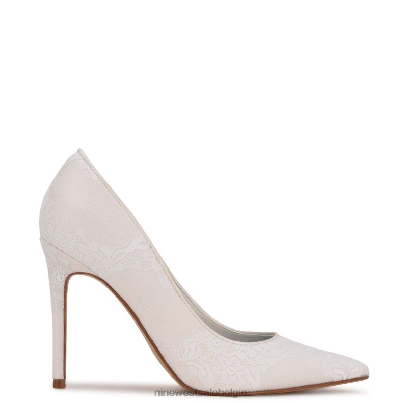 Nine West L48XT1471 witte veter frisse pumps met puntige neus