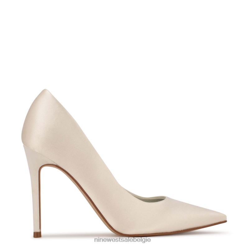 Nine West L48XT1473 ivoor satijn frisse pumps met puntige neus