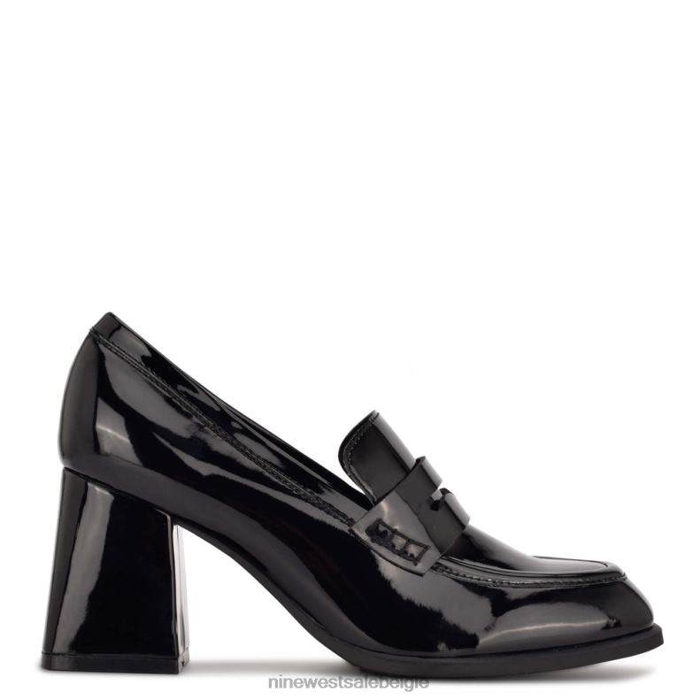 Nine West L48XT1238 zwart patent loafers met hak