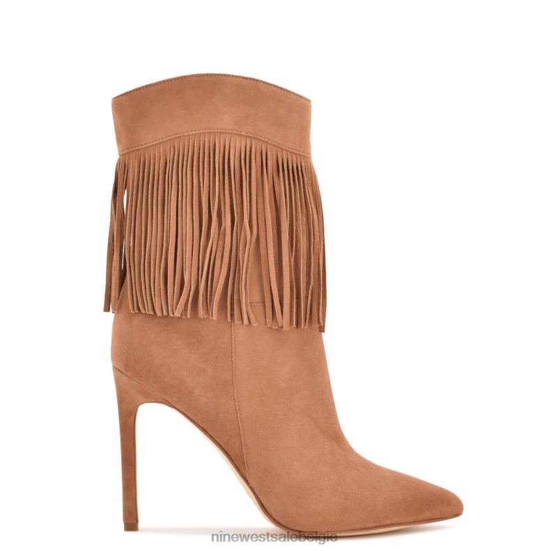 Nine West L48XT1503 cognac suède probeert laarsjes met hak en franje