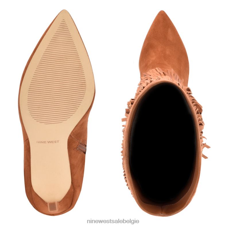 Nine West L48XT1516 cognac suède Laarzen met kwastjes