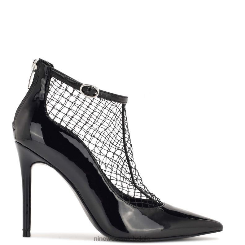 Nine West L48XT1636 zwart lak/mesh visnet jurk laarsjes