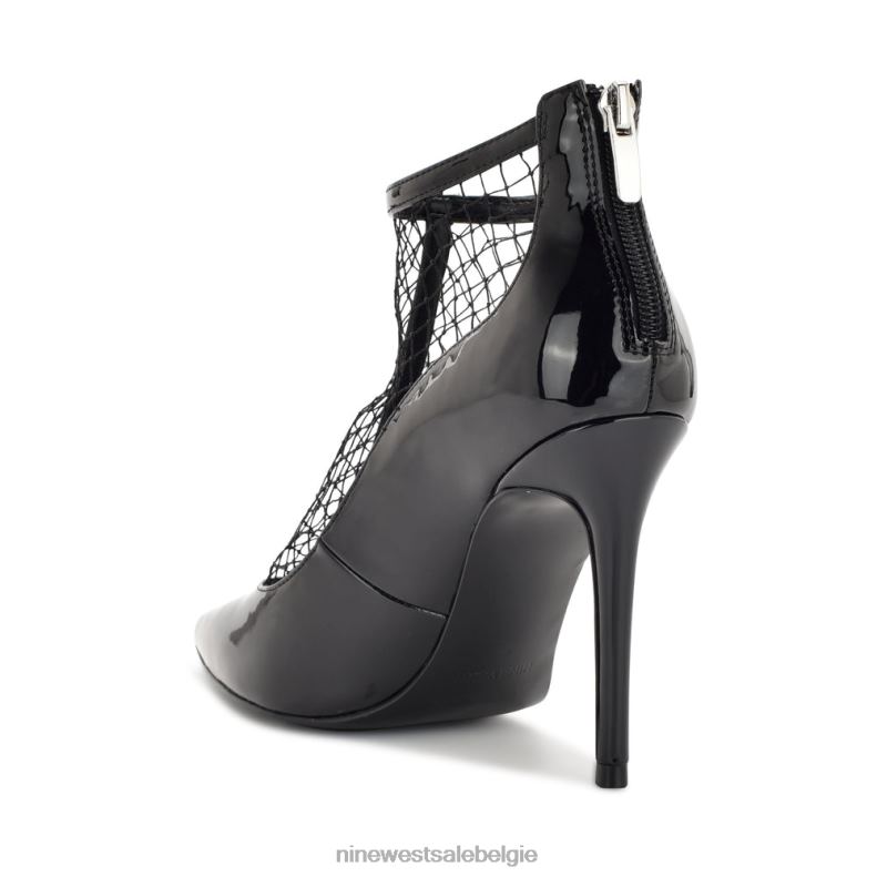 Nine West L48XT1636 zwart lak/mesh visnet jurk laarsjes