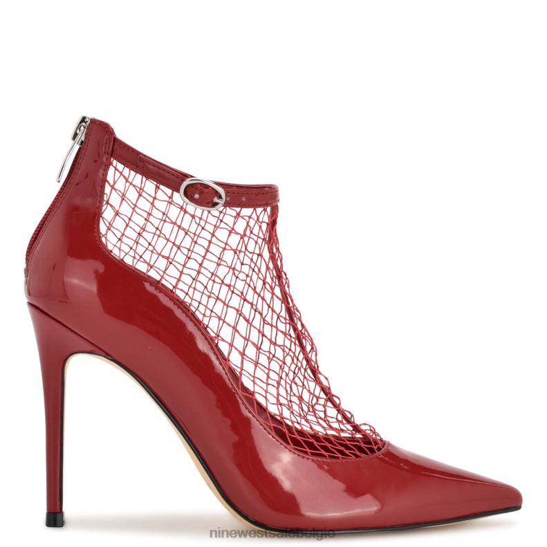 Nine West L48XT1652 rood lak/gaas visnet jurk laarsjes