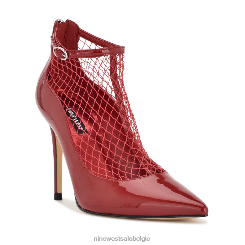 Nine West L48XT1652 rood lak/gaas visnet jurk laarsjes