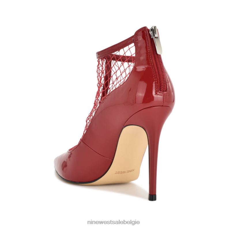 Nine West L48XT1652 rood lak/gaas visnet jurk laarsjes