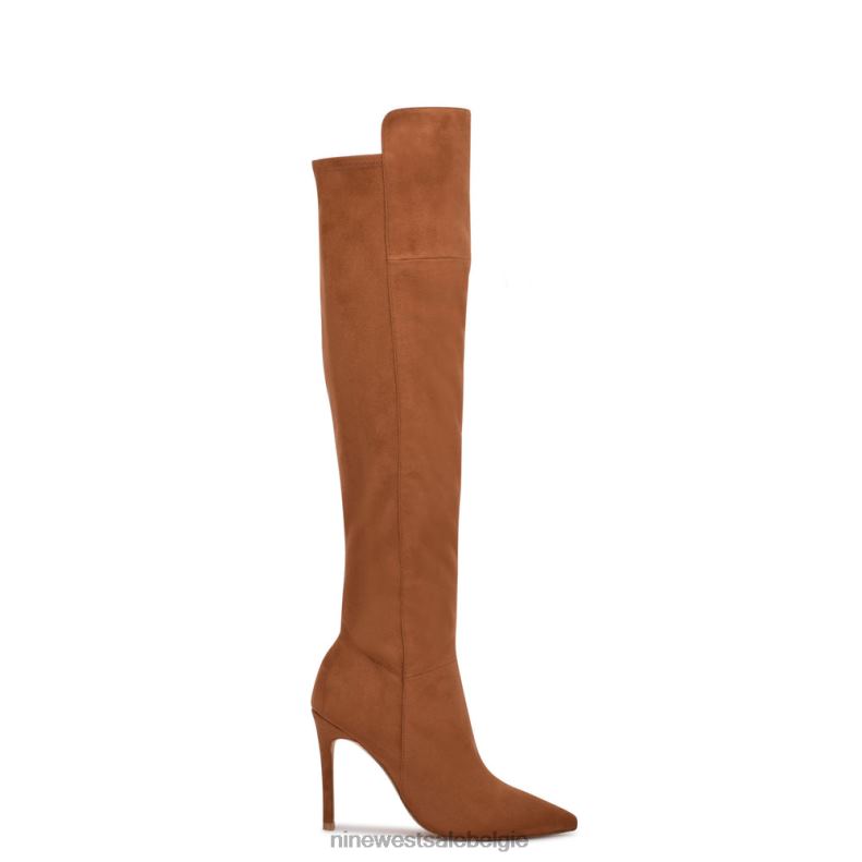 Nine West L48XT1697 cognac suède Forbs laarzen met hak tot over de knie