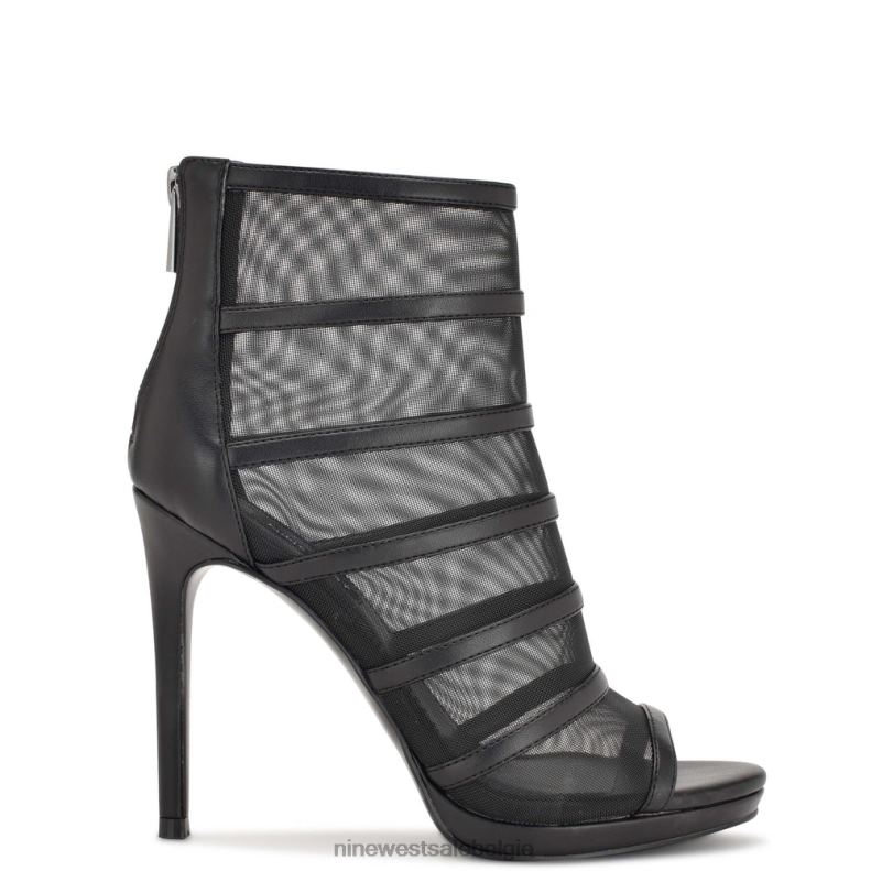 Nine West L48XT1782 zwart larang mesh peep-toe laarsjes