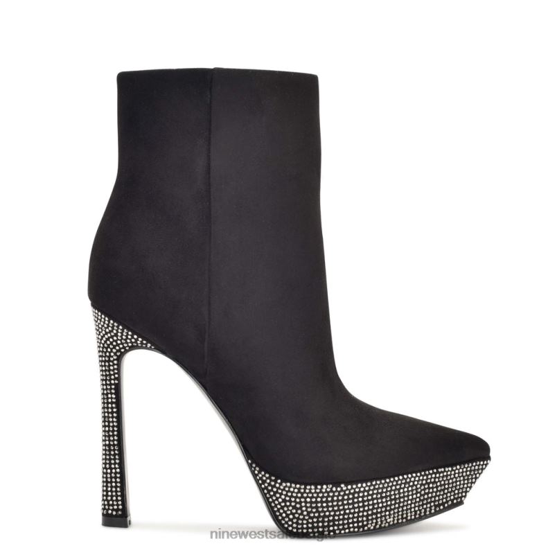 Nine West L48XT1869 zwart suède met strasssteentjes Loraa platformlaarzen