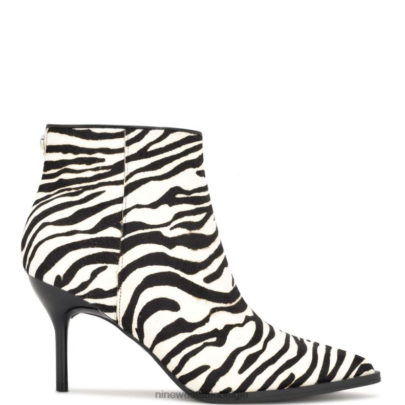 Nine West L48XT2907 zebra haarkalf jacks 9x9 laarsjes met puntige neus