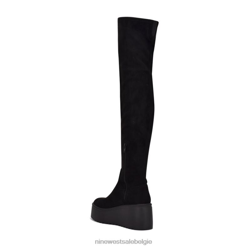 Nine West L48XT2916 zwart suède Hojo platformlaarzen over de knie