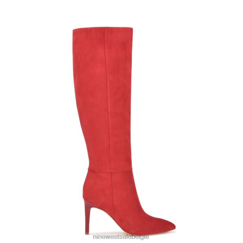 Nine West L48XT928 rood suède rijke laarzen met hakken