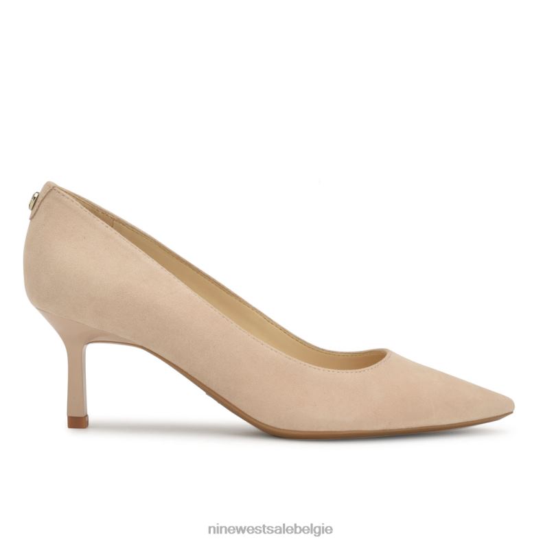 Nine West L48XT1148 nauwelijks naakt suède Kuna 9x9 pumps met puntige neus