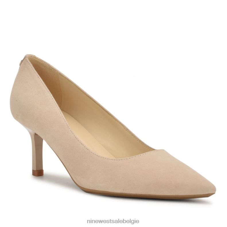 Nine West L48XT1148 nauwelijks naakt suède Kuna 9x9 pumps met puntige neus