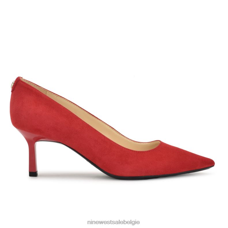 Nine West L48XT1150 rood suède Kuna 9x9 pumps met puntige neus