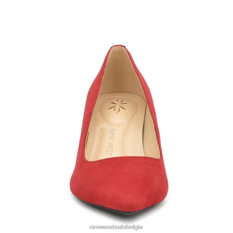 Nine West L48XT1150 rood suède Kuna 9x9 pumps met puntige neus