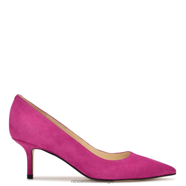 Nine West L48XT1164 donkerroze suède Arlene pumps met puntige neus