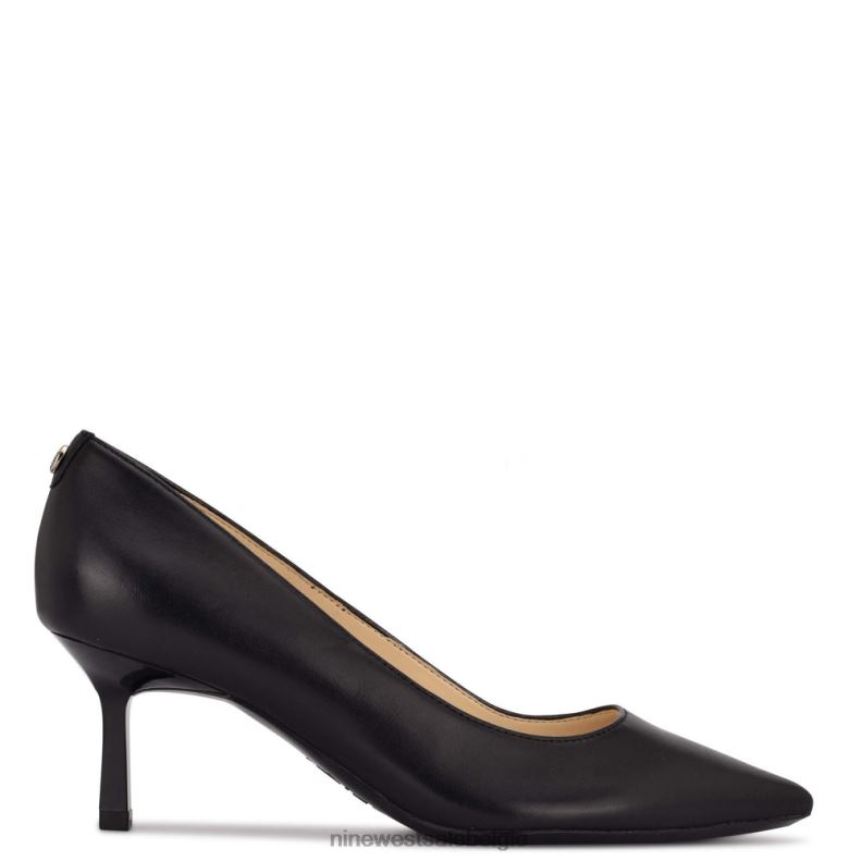 Nine West L48XT1175 zwart leer Kuna 9x9 pumps met puntige neus