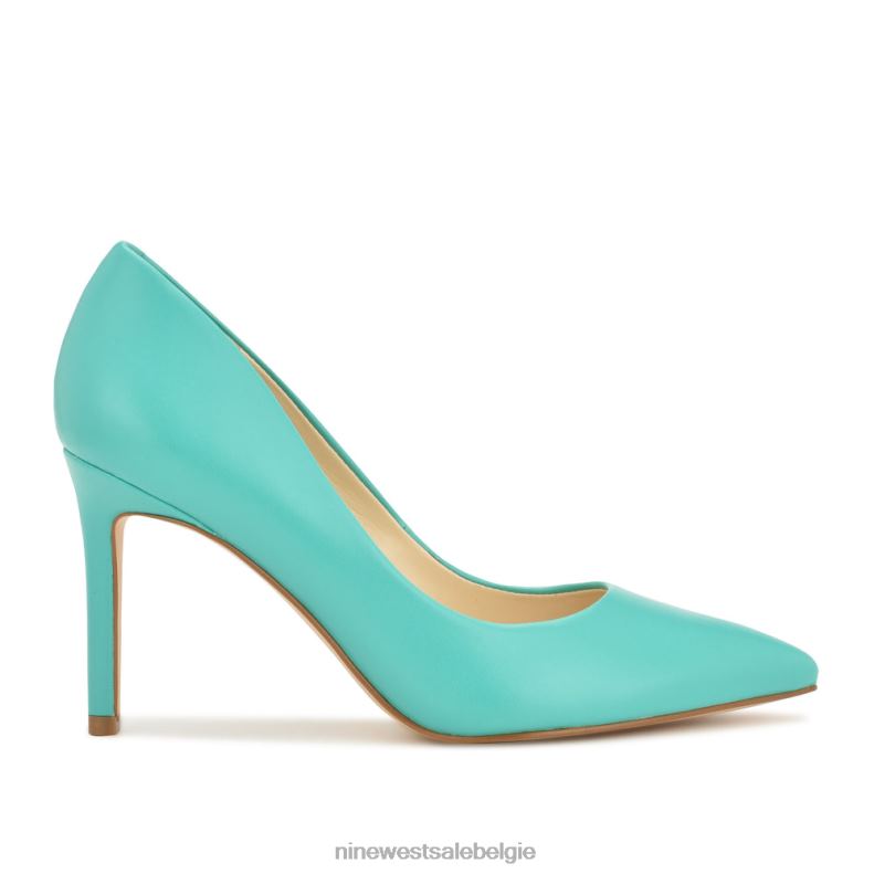 Nine West L48XT1184 aquamarijn groen Ezra pumps met puntige neus