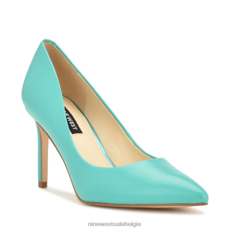 Nine West L48XT1184 aquamarijn groen Ezra pumps met puntige neus