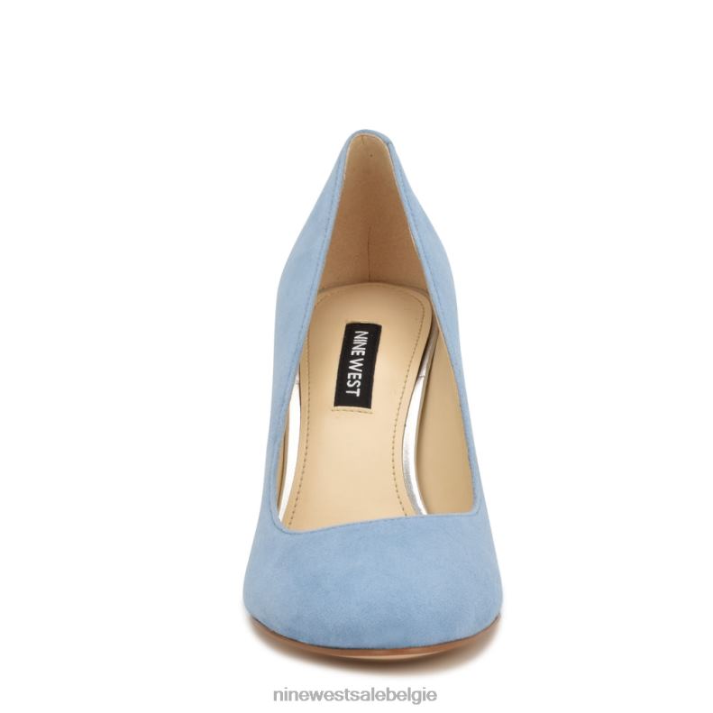 Nine West L48XT1187 babyblauw suède Dylan pumps met ronde neus