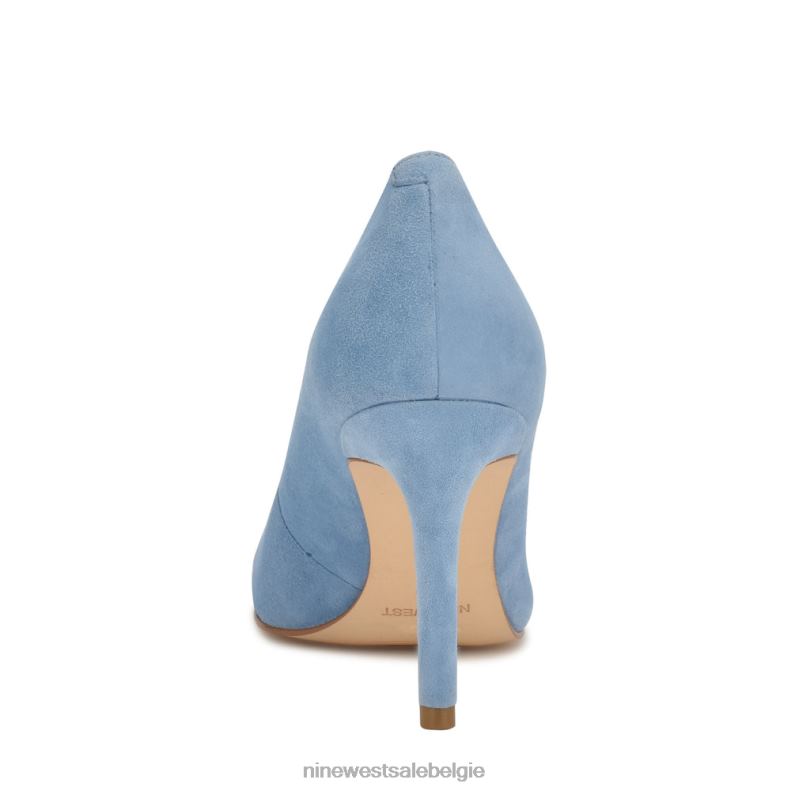 Nine West L48XT1187 babyblauw suède Dylan pumps met ronde neus