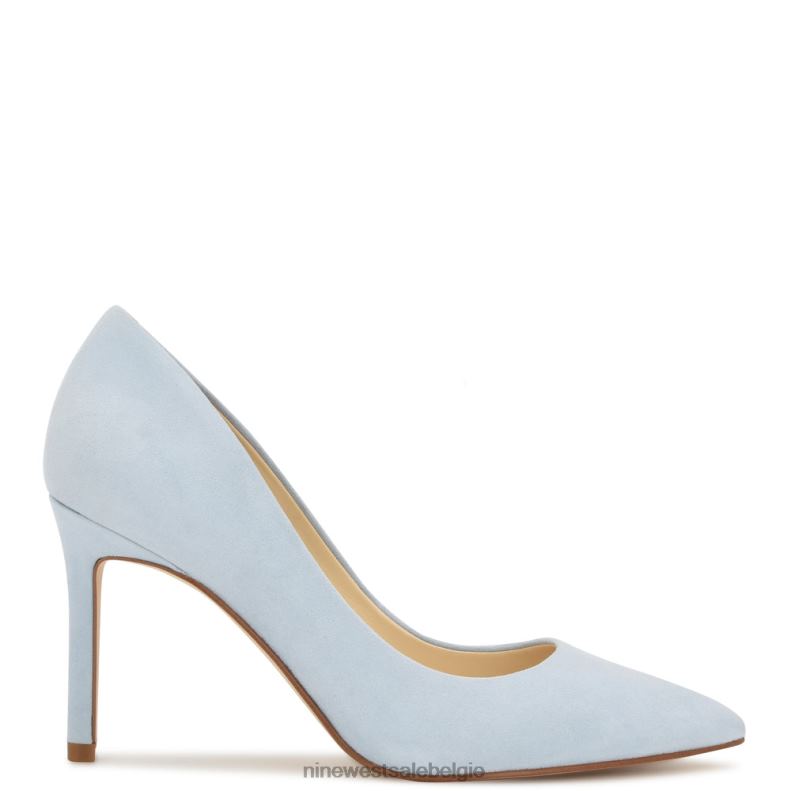 Nine West L48XT1189 lichtblauw suède Ezra pumps met puntige neus