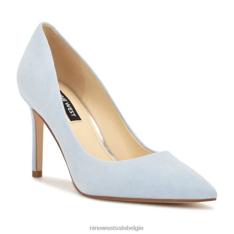 Nine West L48XT1189 lichtblauw suède Ezra pumps met puntige neus