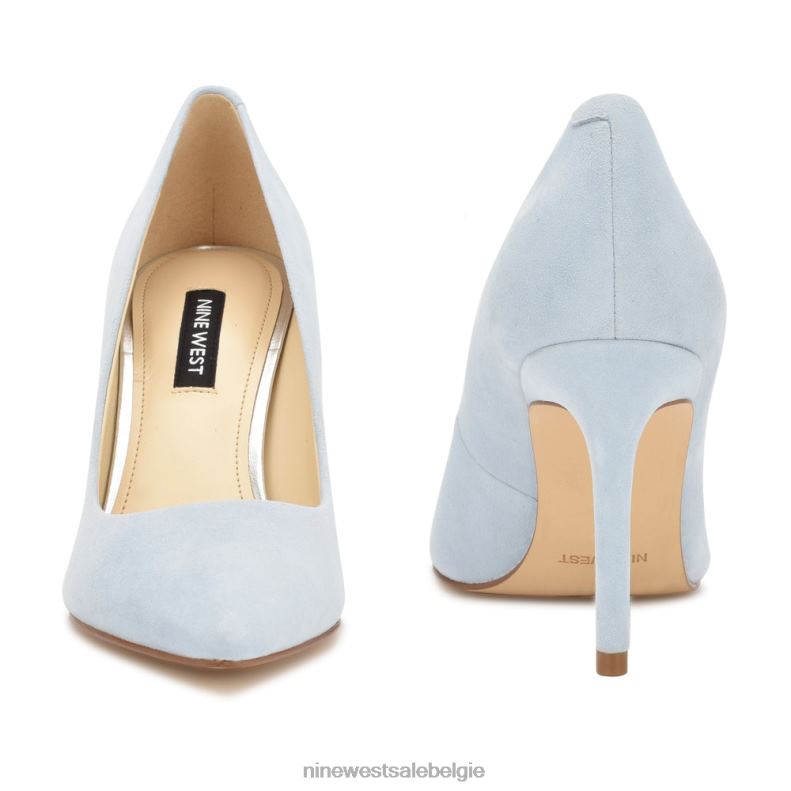 Nine West L48XT1189 lichtblauw suède Ezra pumps met puntige neus