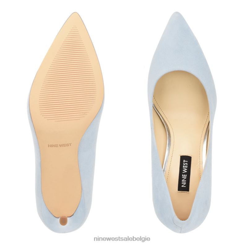 Nine West L48XT1189 lichtblauw suède Ezra pumps met puntige neus