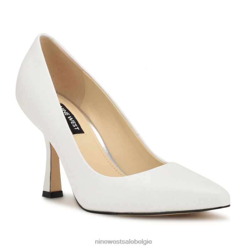 Nine West L48XT1191 wit leer soorten puntige teenpumps