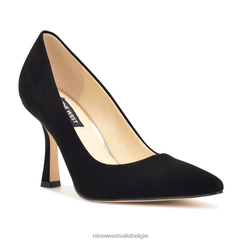 Nine West L48XT1192 zwart suède soorten puntige teenpumps