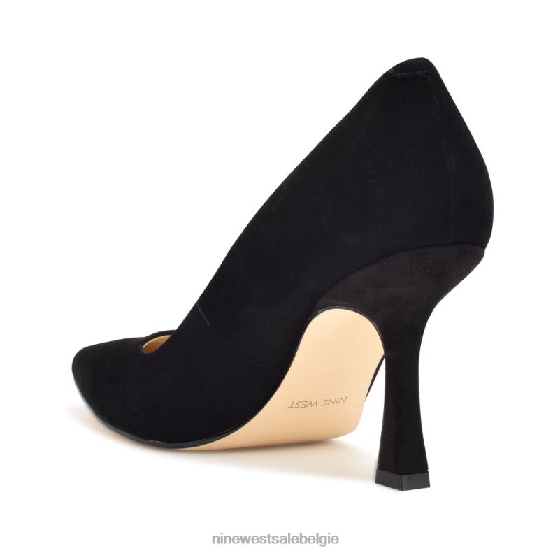 Nine West L48XT1192 zwart suède soorten puntige teenpumps