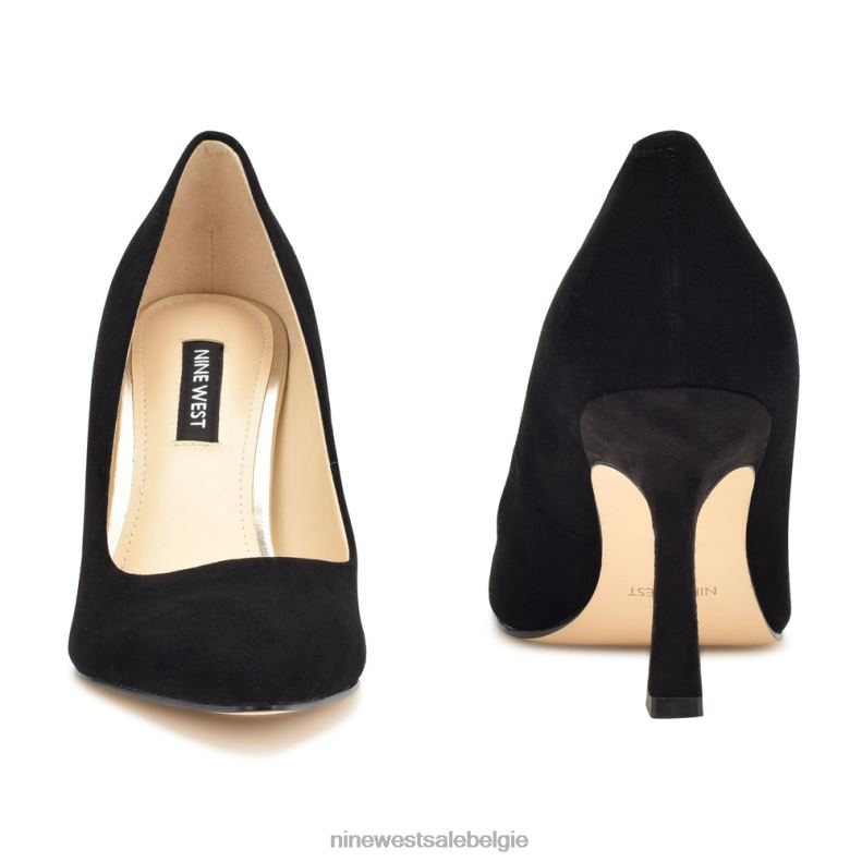 Nine West L48XT1192 zwart suède soorten puntige teenpumps