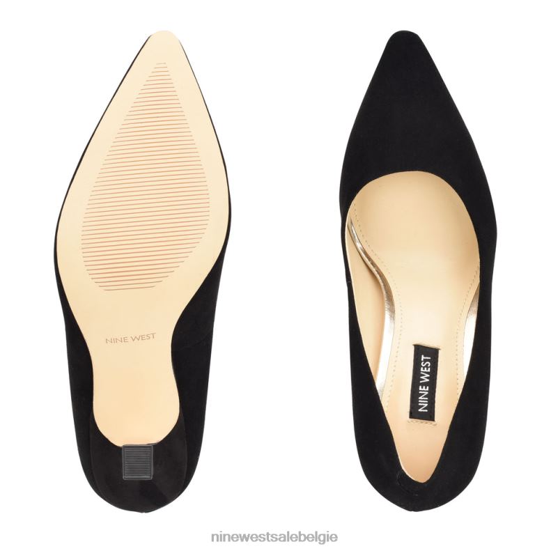 Nine West L48XT1192 zwart suède soorten puntige teenpumps