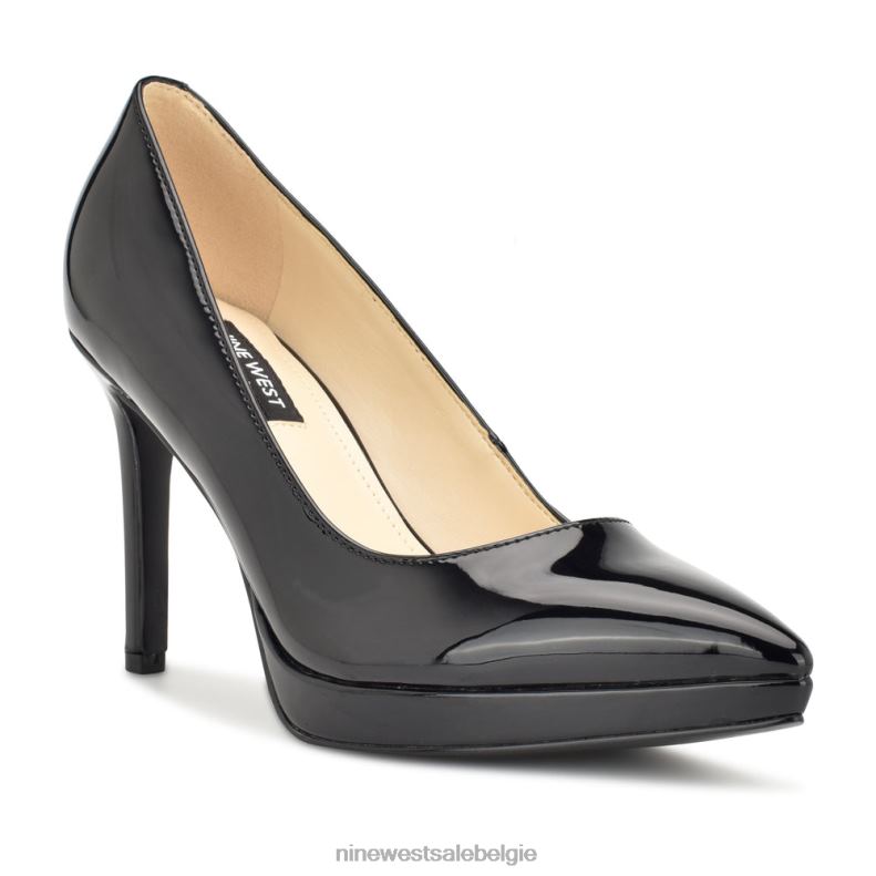 Nine West L48XT1196 zwart patent Shelbe platformpompen