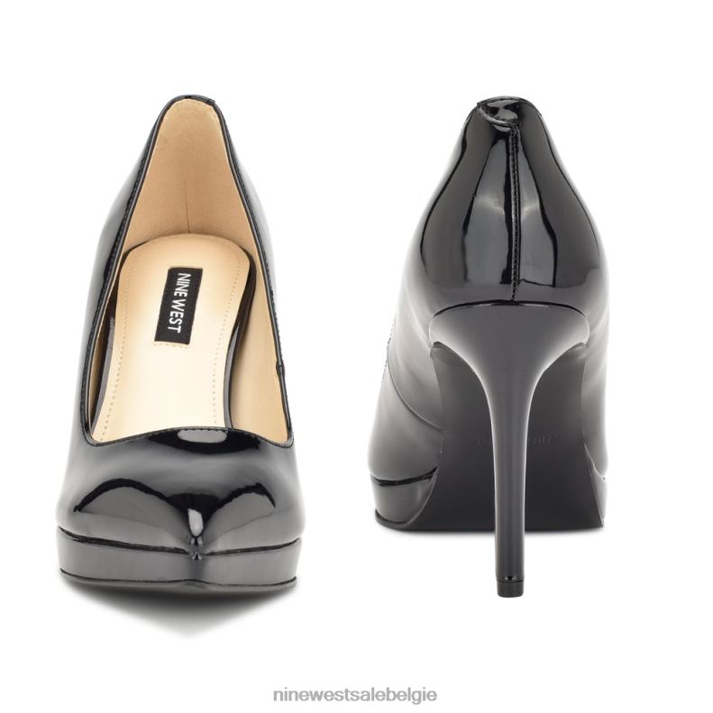 Nine West L48XT1196 zwart patent Shelbe platformpompen