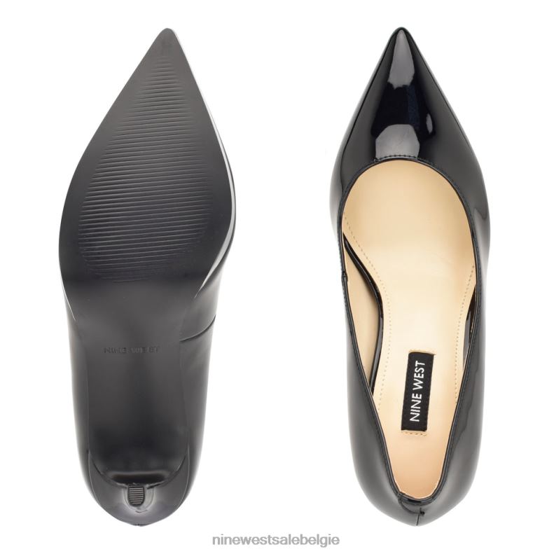 Nine West L48XT1196 zwart patent Shelbe platformpompen