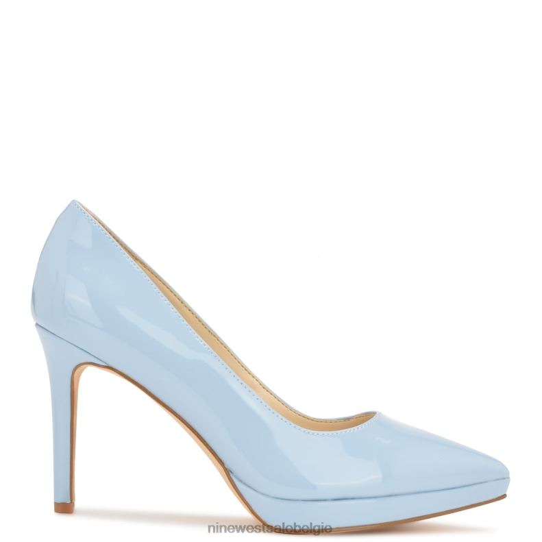 Nine West L48XT1197 babyblauw lak Shelbe platformpompen